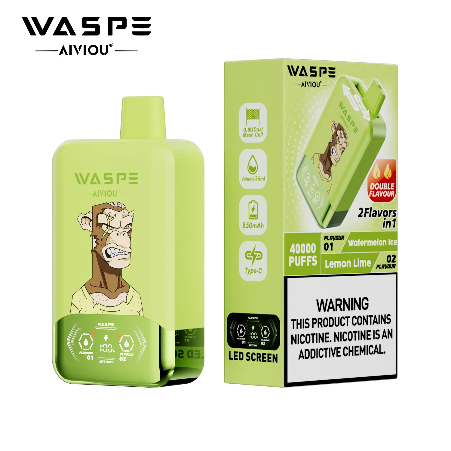 WASPE 40000 Double flavors LCD Disposable Vape - Image 2