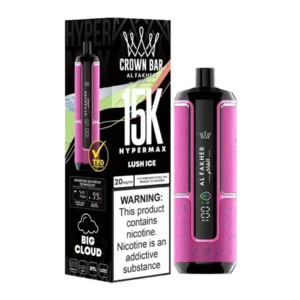al fakher crown bar 15k hypermax disposable vape kit lush ice